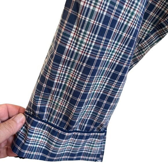VINTAGE Bill Blass Dress Shirt Mens Size XL Blue Check Plaid Button Up - Picture 5 of 6